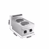 Elektrisch fornuis - 700 - 400x700x430mm - 4,6 kW - 2 platen rond