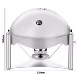 — grijana posuda Okrugla - s roll-top poklopcem - krom (chafing dish)