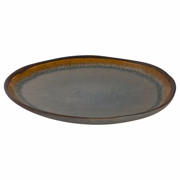 (6 pcs) DAVIDE | Plate - flat - Stoneware - Ø280mm - Brown