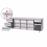 Refrigerated table PREMIUM - 2330x700mm - 12 drawers