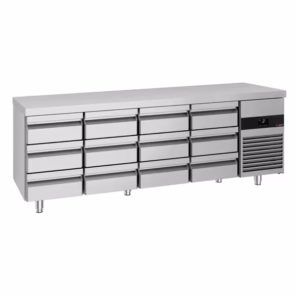 Commercial Counter Fridge PREMIUM - 2330x700mm - with 12 drawers - capacity 632 litres