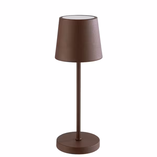 Tafellamp - MERLE Micro - LED - oplaadbaar - draadloos - geschikt voor buiten - IP54 - dimbaar in 3 standen - Ø90mm - Roest