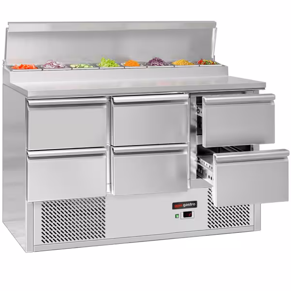 Saladette ECO - 1368x700mm - 6 lades - voor 8x GN 1/6