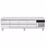 Bancada refrigerada baixa - de +2 a +8 °C - 2400mm - 386L - 8 gavetas - 8x GN 1/1