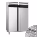 Szafa mroźnicza ze stali nierdzewnej PREMIUM - GN 2/1 - 1200L - 1372x830mm - 2 drzwi - chłodzenie wentylowane; zamek
