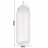 (6 pz) Flacone dosatore Bottiglia Squeeze - 1020ml - Ø 80mm - con tappo a vite & tappo di chiusura - Trasparente