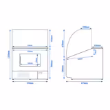 Serve Over Counter - 944x979mm - front panel light blue - capacity 200 litres