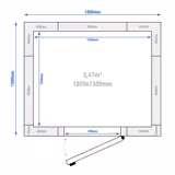 RVS vriescel - 1800x1500mm - 3,47m³