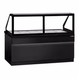 Vetrina calda TORONTO - 2100mm - frontale nero - per 6x GN 1/1 - piano di lavoro in granito nero
