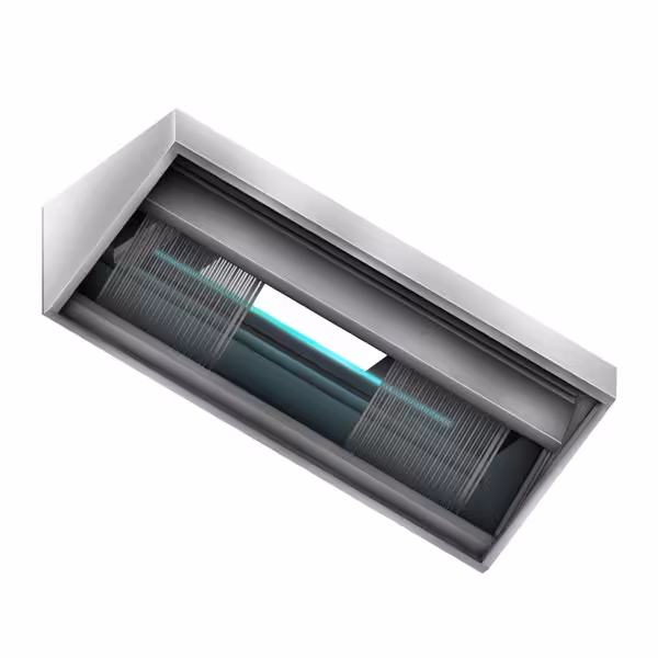 Plazmová digestoř - 2000 mm - 95 % účinnost odlučování tuku - s filtrem a LED světlem