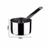 (36 uds) Olla para servir con tapa - POLARIS - Acero inoxidable - 0,12L - Ø 70mm - Altura: 45mm - 160x70x45mm