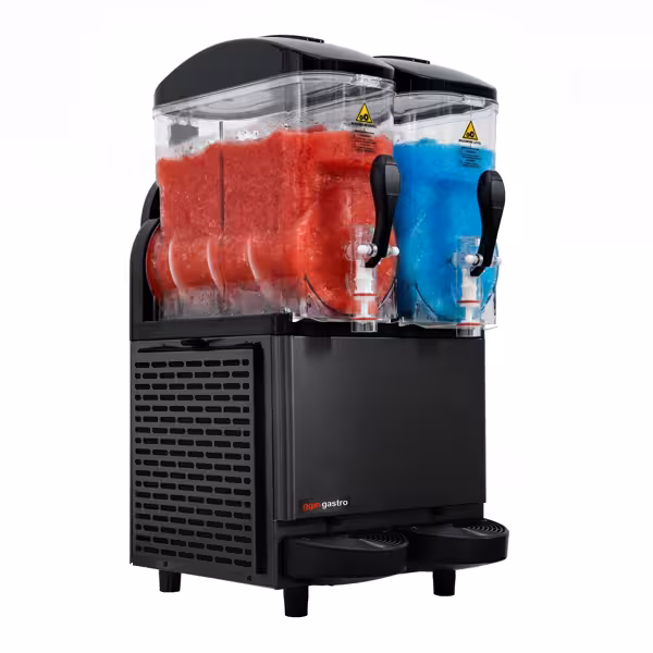Slush-Maschine - 2x 12 Liter - 710 Watt - Tritan Behälter - Schwarz
