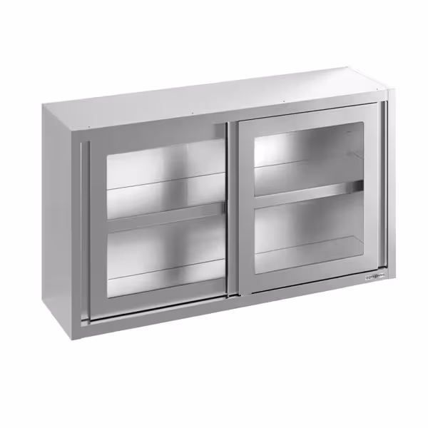 Paslanmaz Çelik Duvar Dolabı  - 1200x400mm - Kayar Cam Kapılı - 800mm yükseklik