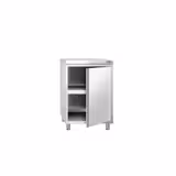 Table armoire en acier inoxydable PREMIUM - 600x600mm - avec porte battante