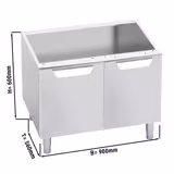 LORENZO 600 | قاعدة فرن مفتوحة - 900x550x600mm - ستانلس ستيل AISI 304 - 2 أبواب - مفصلة يمين & يسار