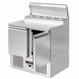 Stół chłodniczy sałatkowy Mini ECO - 900x700mm - 2‑drzwiowy - na 5x GN 1/6 - z pokrywą stalową