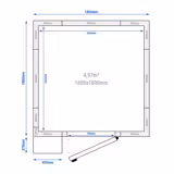 Paslanmaz Çelik Panel Tip Soğuk Oda -2/+8 °C - 1800x1800mm - 4,97m³ - dahil: monoblok soğutma ünitesi