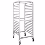 Carrinho de tabuleiros em aço inoxidável - para 15 tabuleiros 530x370mm - com rodas silenciosas