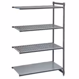 CAMBRO | Camshelving® - Basics Plus - Étagère d'extension - 1480 mm - avec 3 tablettes ajourées et 1 tablette pleine