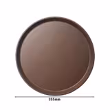 (12 Stück) CAMBRO | CAMTREAD® - Fiberglas Tablett - rund - ø 355mm - hohes Profil - Braun