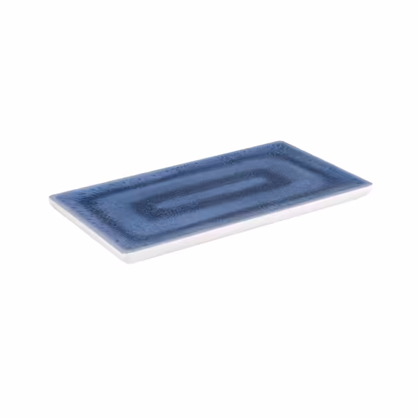 (6 Stück) GN-Tablett 1/3 - BLUE_OCEAN - Melamin - Höhe: 20mm - Weiß/Blau