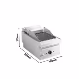 Elektrische watergrill - 3,75kW - 0,4x0,7m - Tafelmodel - 700mm diep - RVS