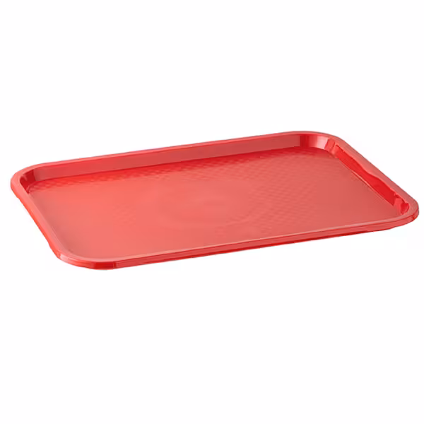 (6 pieces) Canteen Serving Tray Set – Polypropylene - GN 1/1 Gastronorm - Red - Textured Surface