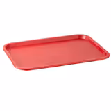 (6 uds) Bandeja de autoservicio FAST FOOD - Polipropileno - 530x325mm - Altura: 20mm - Rojo - superficie antideslizante - apilable - apta para lavavajillas