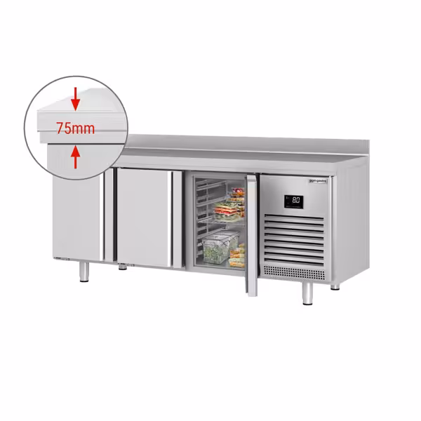 Table réfrigérée Premium PLUS - 1960x700 mm - avec 3 portes - avec rebord