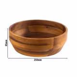 (6 bucăți) Bol - ACACIA - lemn de salcâm - 2,5 litri - Ø 250mm - maro