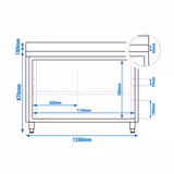 Paslanmaz Çelik Çalışma Dolabı ECO - 1200x700mm- Sürgü Kapılı ve Sırtlı