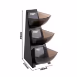 Etagere / Buffet Stand - MULTI RACK - Stainless steel frame - Black/Grey - Height: 410mm - with 3 shelves - suitable for 11411#6