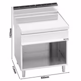 Ara tezgah Lorenzo 700 Serisi - 800x714x1020mm - paslanmaz çelik - ile açık dolap