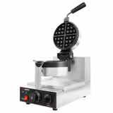 Commercial Waffle Maker - Single - Manual - 1.3kW - Shape: Round - Ø 180mm - with 180° rotating plates - plates with Teflon coating