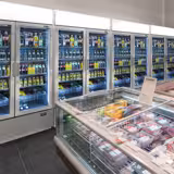 Getränkekühlschrank - 1200 Liter - rahmenloses Design - mit 2 Glastüren & Werbedisplay