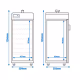 Wędzarnia elektryczna - Cyfrowa - 509x556x1266mm - 6 półek - na kółkach - Srebrny