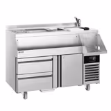 Table réfrigérée de bar à cocktails et boissons - 1200 mm - 150 litres - 1 porte, 2 tiroirs & prise 230 V