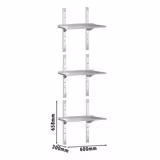 Mensola a parete in acciaio inox PREMIUM - 600x300mm - con 3 ripiani