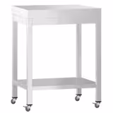 Edelstahl Arbeitstisch PREMIUM - 600x600mm - mit Grundboden & Rollen