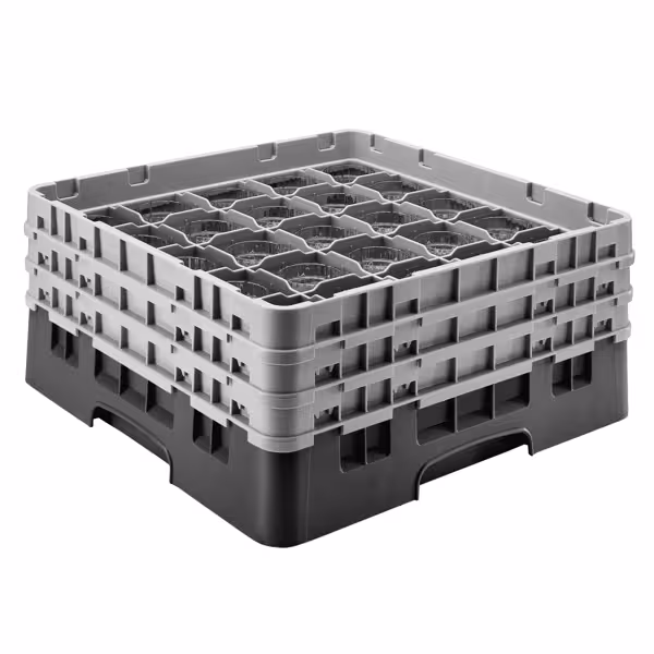 CAMBRO | CAMRACK® - Lasipesukori 1/1 - 36 lokeroa - 2 jatko-osalla - 500x500mm - Musta
