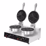 Waffle Makinesi - Çiftli - Manuel Zamanlayıcılı - 2,6kW - Şekil: Kalpli - Ø 180mm - Sabit Plakalı - pişirme plakaları teflon kaplamalı