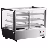 Vitrina caliente de sobremostrador - 880mm - 1,5kW - 160L - con 3 estantes - con iluminación LED
