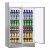 (2 pièces) Vitrine réfrigérée à boissons - 690 litres - design sans cadre - avec 2 portes vitrées et écran publicitaire