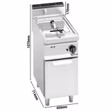 Elektromos olajsütő - álló - 10 liter - 9 kW - manuális vezérlés - leeresztőcsappal