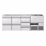 Direct Draw Beer Dispenser / Kegerator PREMIUM - 2500x700mm - 7 Drawers