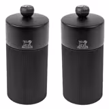 (6 Stück) PEUGEOT | NIGHT Chic Line - Salz- & Pfeffermühle - Höhe: 120mm - Schwarz Matt 