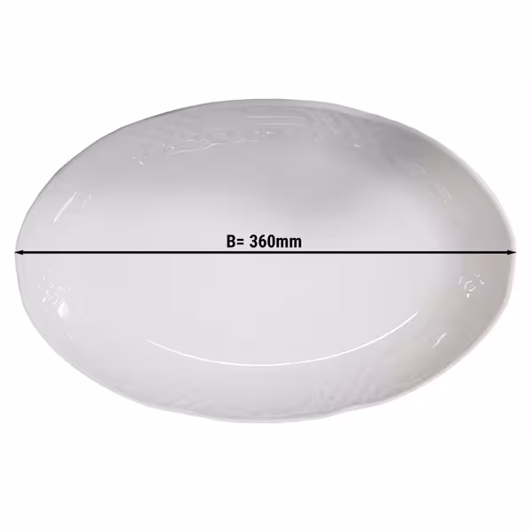 (6 st) CLASSICO - Uppläggningsfat - ovalt - porslin - 36x36x5 cm - vit