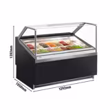 Dondurma Tezgahı IVY - 1292mm - Havalandırmalı - 14x5 Litre Dondurma Kabı için - Siyah