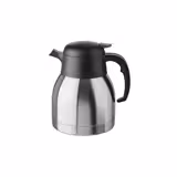 (6 pieces) Thermal Vacuum Coffee Jug 1 Litre – Stainless Steel - One-Hand Operation - Double-Walled