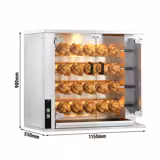 Gas Hähnchengrill - 18,8 kW - mit 4 Spießen für bis zu 20 Hähnchen